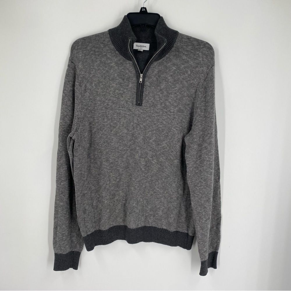 Goodfellow & Co Men's Gray 1/4 Zip-Up Sweater size L